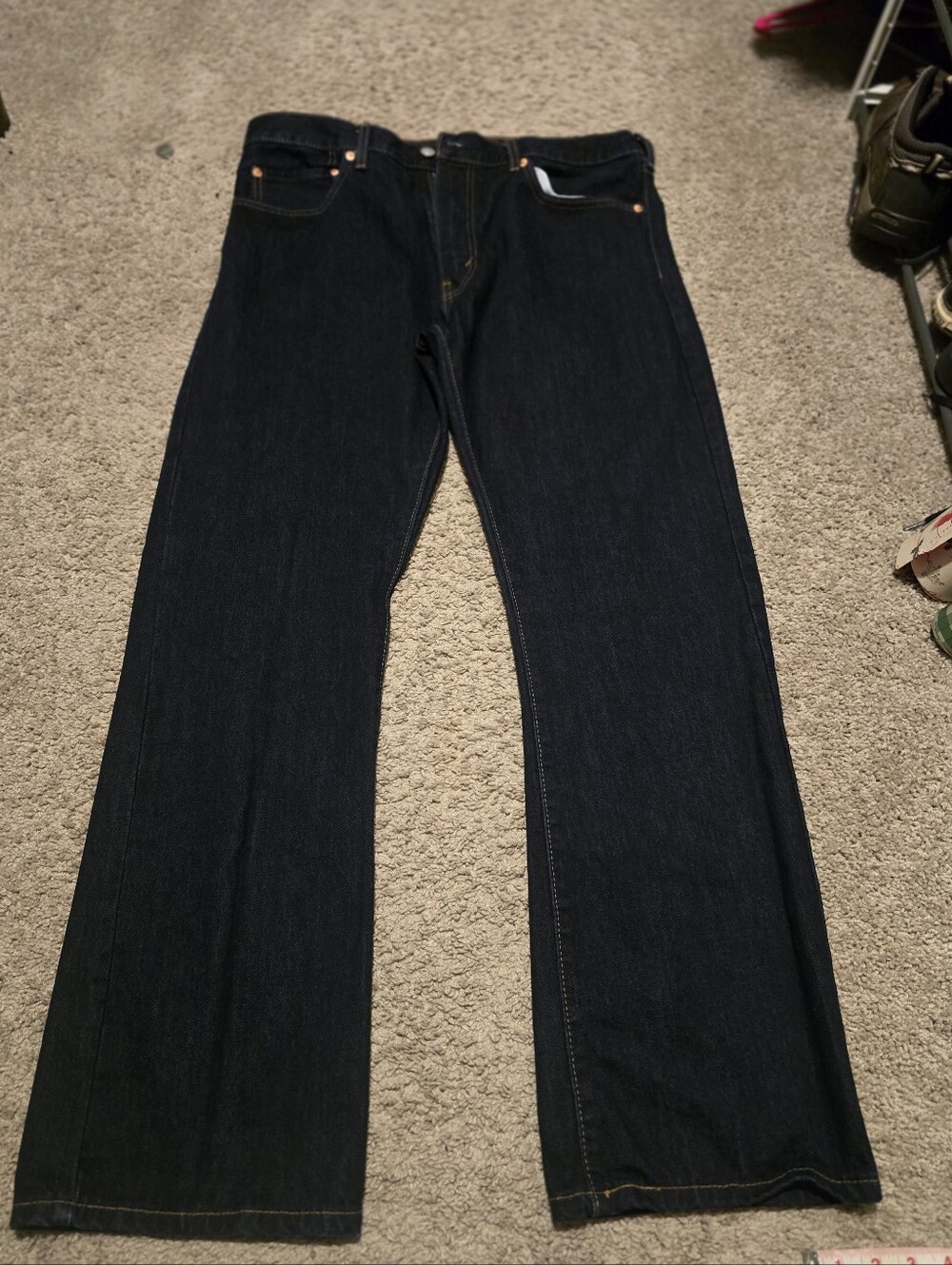 Levis 517 Bootcut Dark Indigo 36x32 One Wash Denim Jeans